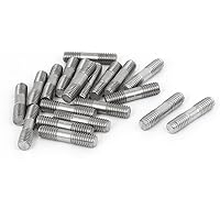 uxcell M6x25mm 304 Stainless Steel Double End Threaded Stud Screw Bolt 20pcs