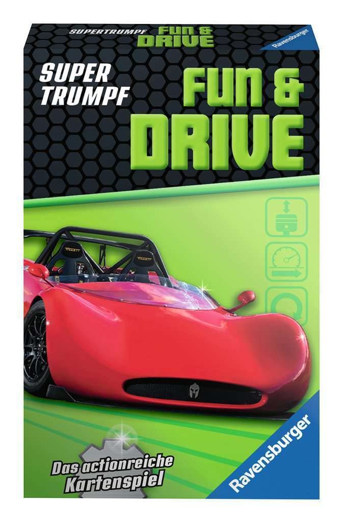 Ravensburger Children's Card Games 20699 - Card Game, Super Trump Fun and Drive, Quartet and Trump Game for Technology Fans from 7 Years