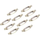 PATIKIL Birthstone Connector Link, Diamond Clear Charm Link, Glass Jewelry Findings Crystal Bead Link for Drop Dangle Pendants Necklace Bracelet Earring