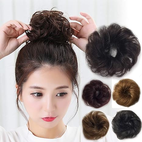 Jet Black Vowinlle Messy Bun Hair Piece Jet Black 100 Remy
