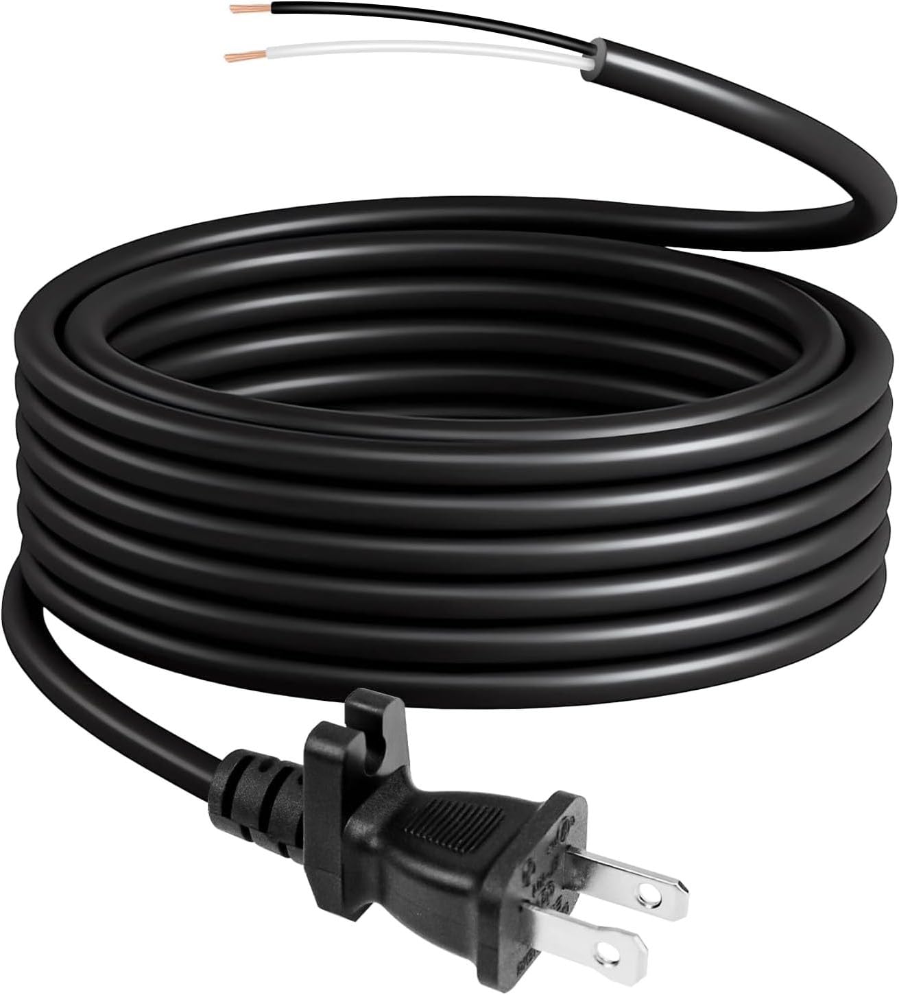 Photo 1 of HASMX 30 Feet Long 17 Guage 2-Prong Replacement Power Supply Cord Cable for Shark, All Upright Eureka, Sanitaire, Bissell Vacuums Vacuum Cleaner Power Cord - Black Color, 1 Pack