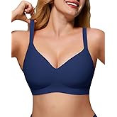 As Fairy Womens Soft Comfortable No Underwire Bras V Neck Seamless Push Up Bralettes Full Coverage Tshirt Brassiere