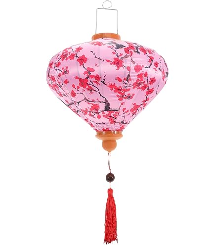 Lanterne Vietnamienne En Soie - 30 Cm Ovale à Fleurs, Pliable - Pour Décoration Fête, Mariage, Nouvel An Chinois - 6