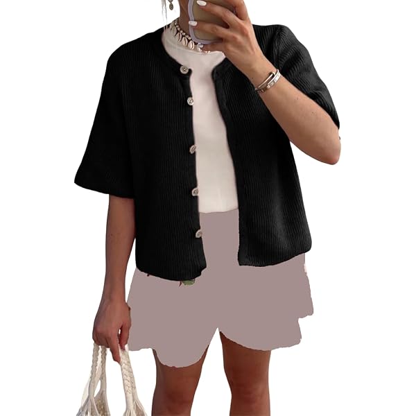 thumbnail image 2 of Women's Y2K Summer Button Down Sweater Cardigans Ghana 2 of 9