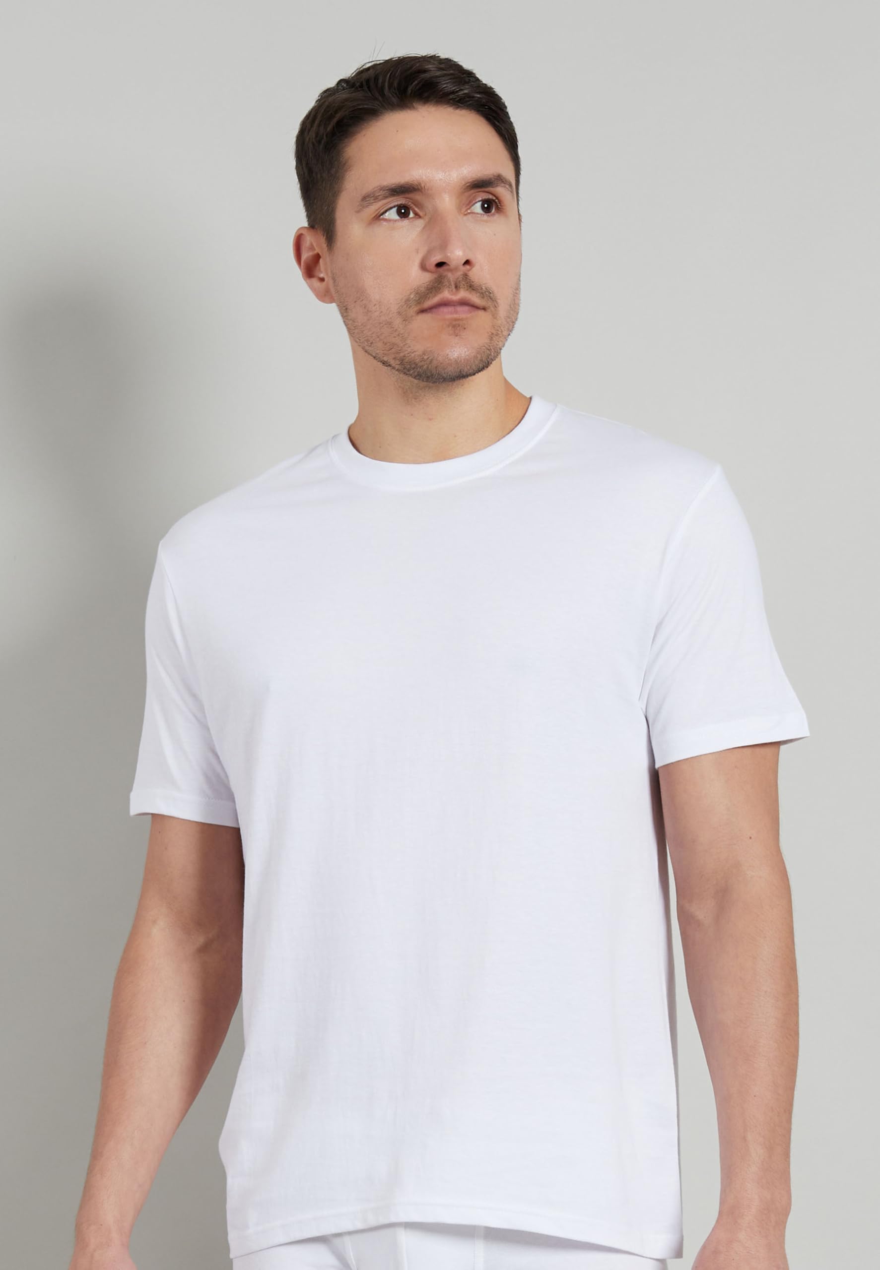 Götzburg Herren 4er Pack Basic T-Shirt mit Rundhalsausschnitt (Weiss) 48 2