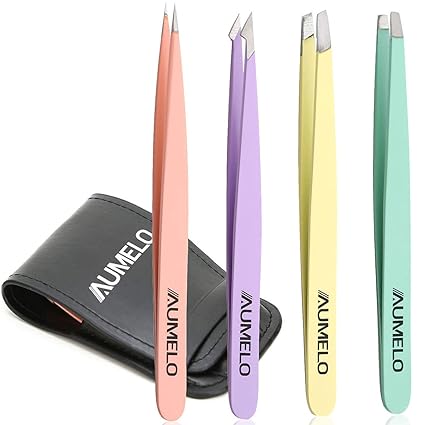 Amazon Com Tweezers For Eyebrow Aumelo 4 Piece Precision
