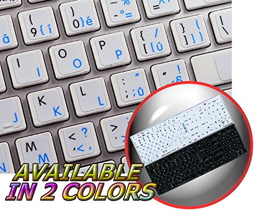 MAC CZECH - ENGLISH NON-TRANSPARENT DECALS FOR KEYBOARD BLACK OR WHITE BACKGROUND FOR DESKTOP, LAPTOP AND NOTEBOOK (CG) (White Background)