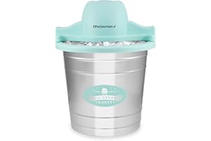 Elite Gourmet EIM-308L 4 Qt. Electric Motorized Maker Ice & Rock Salt, 4Qt. Freezing Canister, Creamy Ice Cream, Gelato, Frozen Yogurt, or Sorbet, Recipe Booklet, 4 Quart, Mint