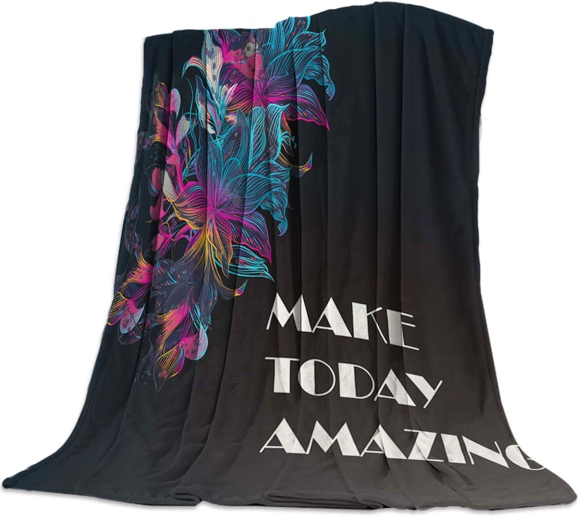 Jeewly Flannel Fleece Bed Blanket Warm Fuzzy Plush Fleece Blanket Make Today Amazing Lightweight Blanket Super Soft for Bed/Couch/Sofa 59x79 Inch