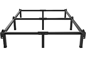 Superay Metal Bed Frame, 9-Leg Bed Base, 8 inches Support for Box Spring, Queen, Easy Assembly, Black