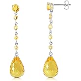 Galaxy Gold GG 14k White Gold Chandelier Earrings with Citrines
