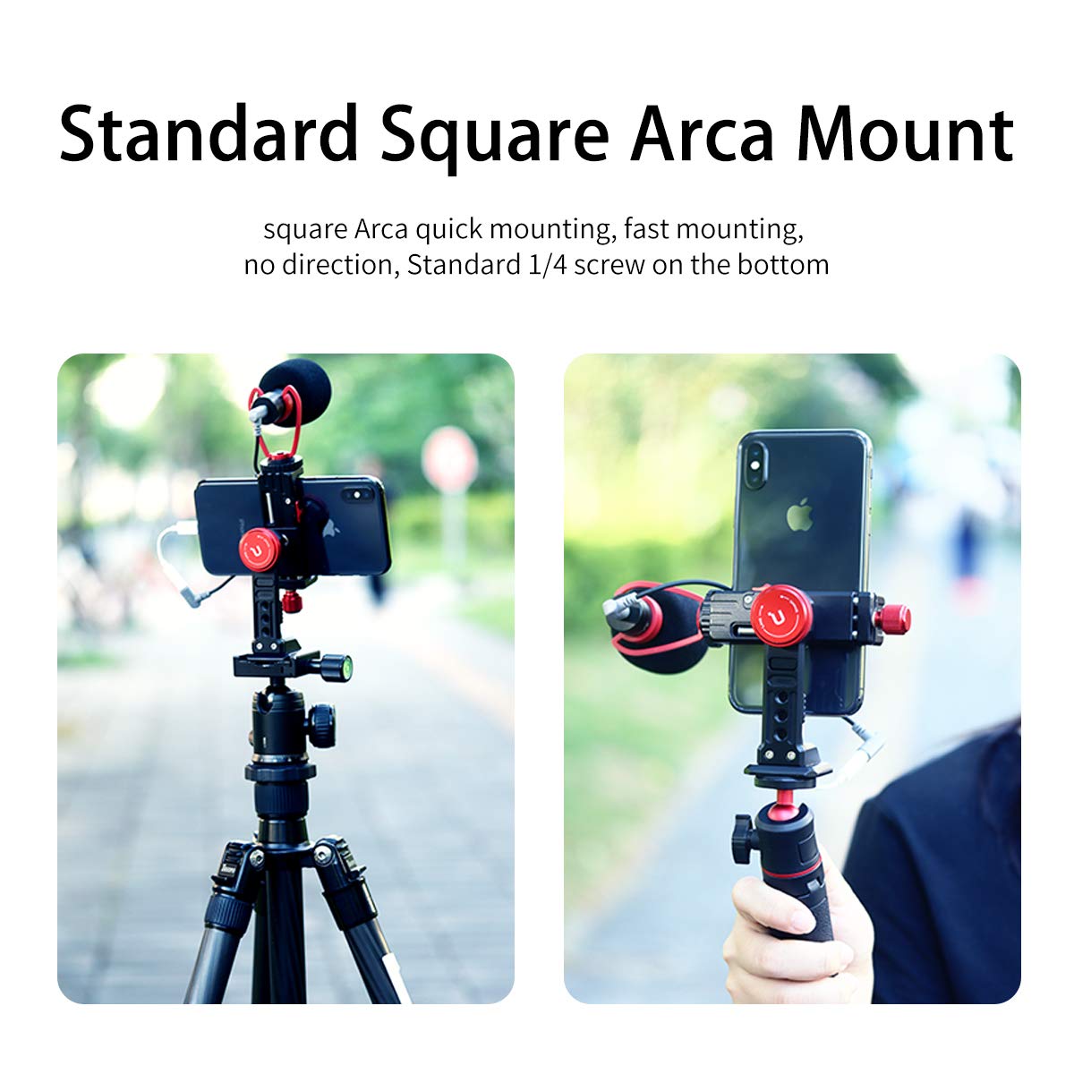 Cell Phone Tripod Mount, ULANZI ST-14 Smartphone Tripod Mount Adapter Aluminum with Cold Shoe, 360° Cell Phone Stand Holder Clamp for iPhone16 15 14 13 12 11 Max Pro iPhone X XR Xs 6 7 Plus