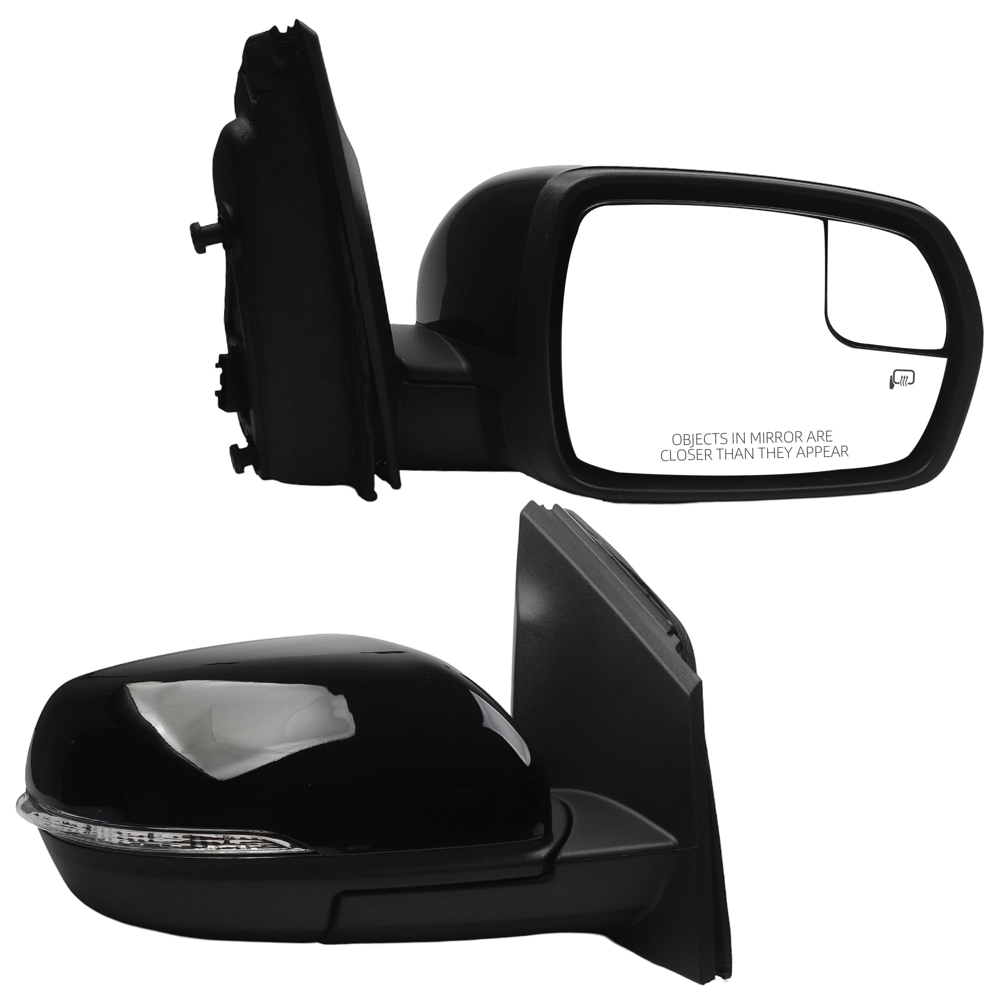 Photo 1 of Dasbecan Right Passenger Side Mirror Compatible with Ford Edge 2015-2018 Heated with Turn Signal Puddle Light Spotter Glass Black 7Pins