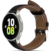 Italy Genuine Leather Watch Bands Compatible with Samsung Galaxy Watch 7 6 5 4 40mm 44mm, 5 Pro 45mm, 6 4 Classic Active 2, 20mm Quick Release Leather Watch Straps Replacement Band for Women Men