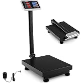Giantex 660lbs Weight Computing Digital Scale Floor Platform Scale for Weighing Luggage Package Shipping Mailing Postal Scale with Accurate LB/KG Price Calculator, High-Definition Display (Black)