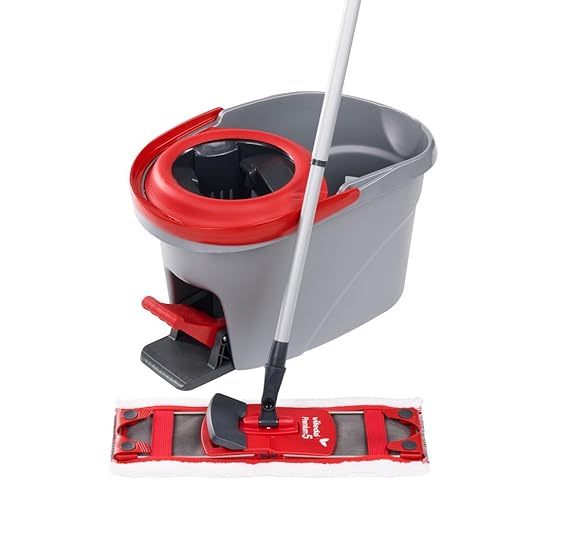 Vileda Premium 5 Komplett-Set, extra breiter Bodenwischer und Eimer mit Powerschleuder