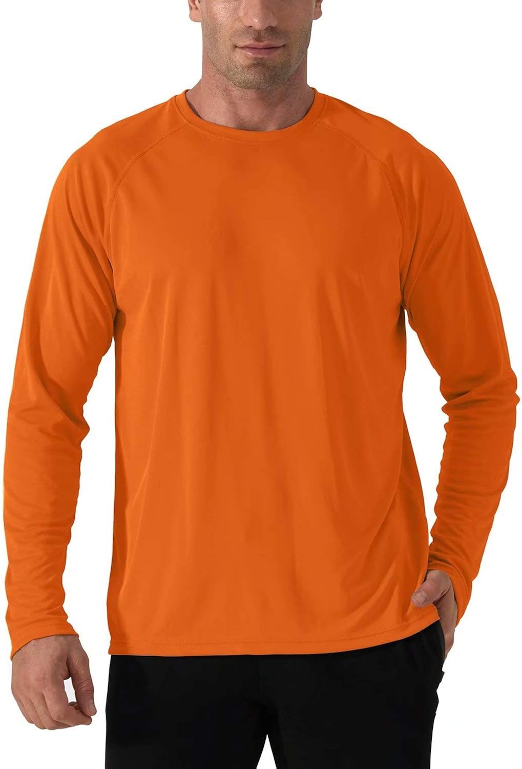 KEFITEVD Men's UPF 50+ UV Sun Protection Performance Long Sleeve T-Shirt Workout Quick Dry Rashguard: Clothing