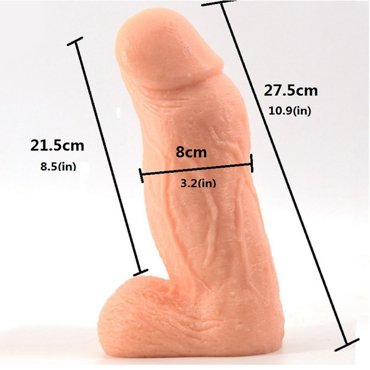 Go-de en silicone surdimensionné réaliste, 10.9inch Cock pénis surdimensionné Sans testicules pour maximiser le 8,5 pouces insérable