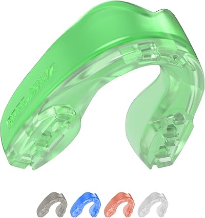 SAFEJAWZ Earth Green Dual Layer Mouth Guard Adult 12+ Case