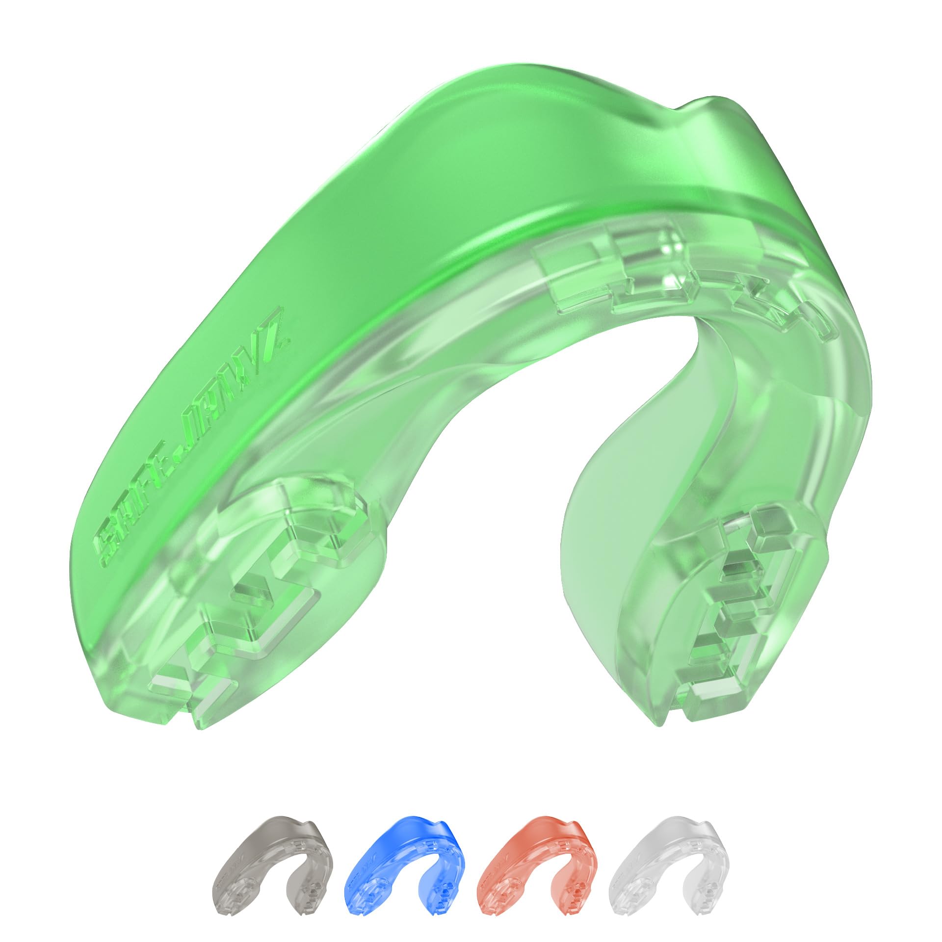 SAFEJAWZ Sports Mouth Guard, Dual Layer Premium Protection Adult and Junior Gum Shield with Case for Boxing, MMA, Rugby, Martial Arts, Judo and All Contact Sports (Earth Green, Adult (12+))