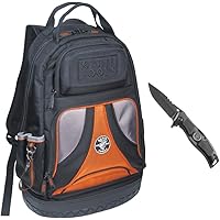 Klein Tools 80115 Backpack Kit with Tradesman Pro 39-Pocket Backpack and Electricians Pocket Knife, 2-Piece