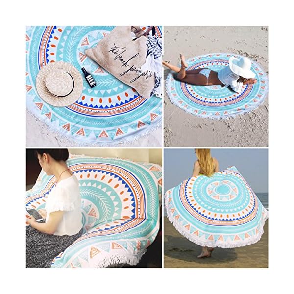 ZUOAO Toalla de Playa Redondo Microfibra Hippie Tapiz de Pared Indian Mandala, Manta Multi-funcional para Yoga/Gimnasio… | DeHippies.com