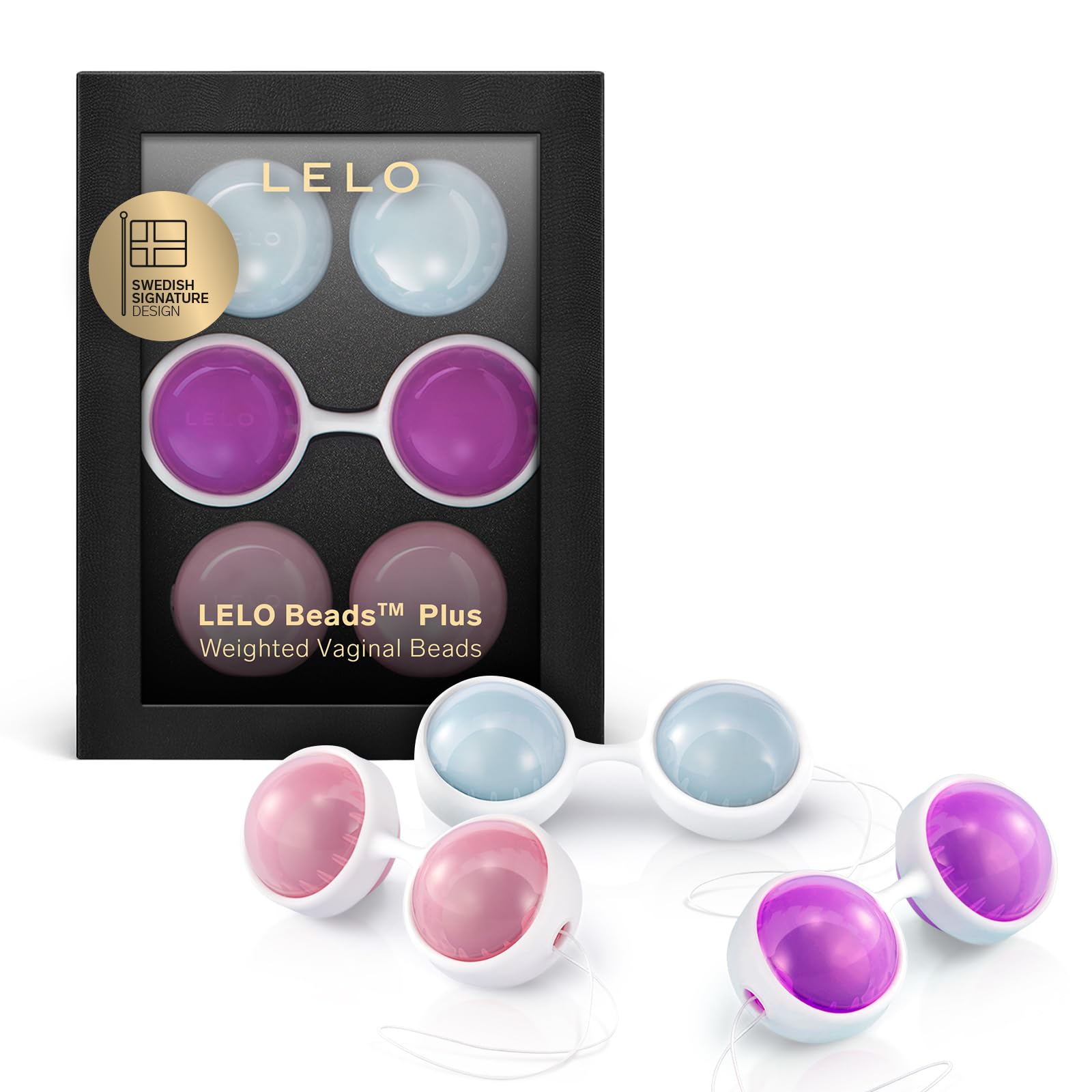 LELO Beads Kegel Balls for Women of All Ages – Premium Silicone Exercise Weighted Balls with String - Perfect for Pleasure Enhancement (Plus)