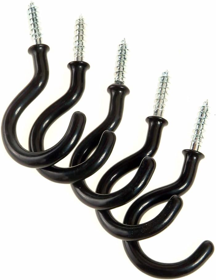 Amazon Com Amertac 514blcc Vinyl Coated Ceiling Hooks Black 5