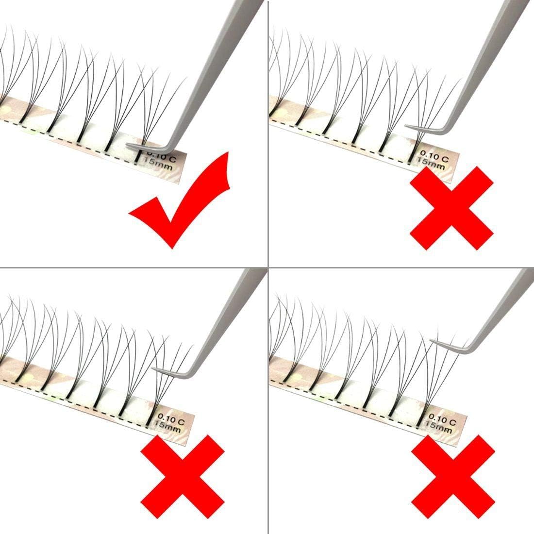 Premade Fans Volume Lash Extensions D Curl 0.10 Mix Tray 9mm 10mm 11mm 12mm 13mm 14mm 15mm 16mm Mixed Trays .10 6D Fanned Russian Cluster Eyelashes by EMEDA (6D .10 D 9-15mm Mix) - Image 5