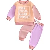 allshope Baby Girl Fall Clothes Set Long Sleeve Letter Print Sweatshirt Pants Toddler Infant Outfits 6 12 18 24 Months 2T 3T