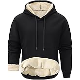 Gihuo Mens Fleece Crewneck Sweatshirts Sherpa Lined Pullover Winter Warm Shirt