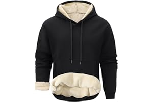 Gihuo Men's Warm Crewneck Sherpa Lined Fleece Sweatshirt Pullover Tops