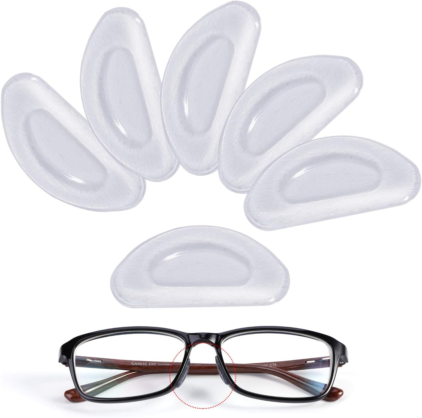 Mwoot 12 Paires de Nez Adhésif Plaquettes de Nez en Silicone Antidérapant pour