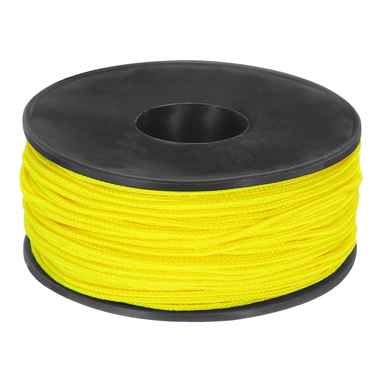 Rebower Micro Paracord 1.18mm x 164 Feet Rope 100 LB Polyester Braided Strong String Spool [for Hiking, Exercise, Tent, DIY Project] - Lemon Yellow