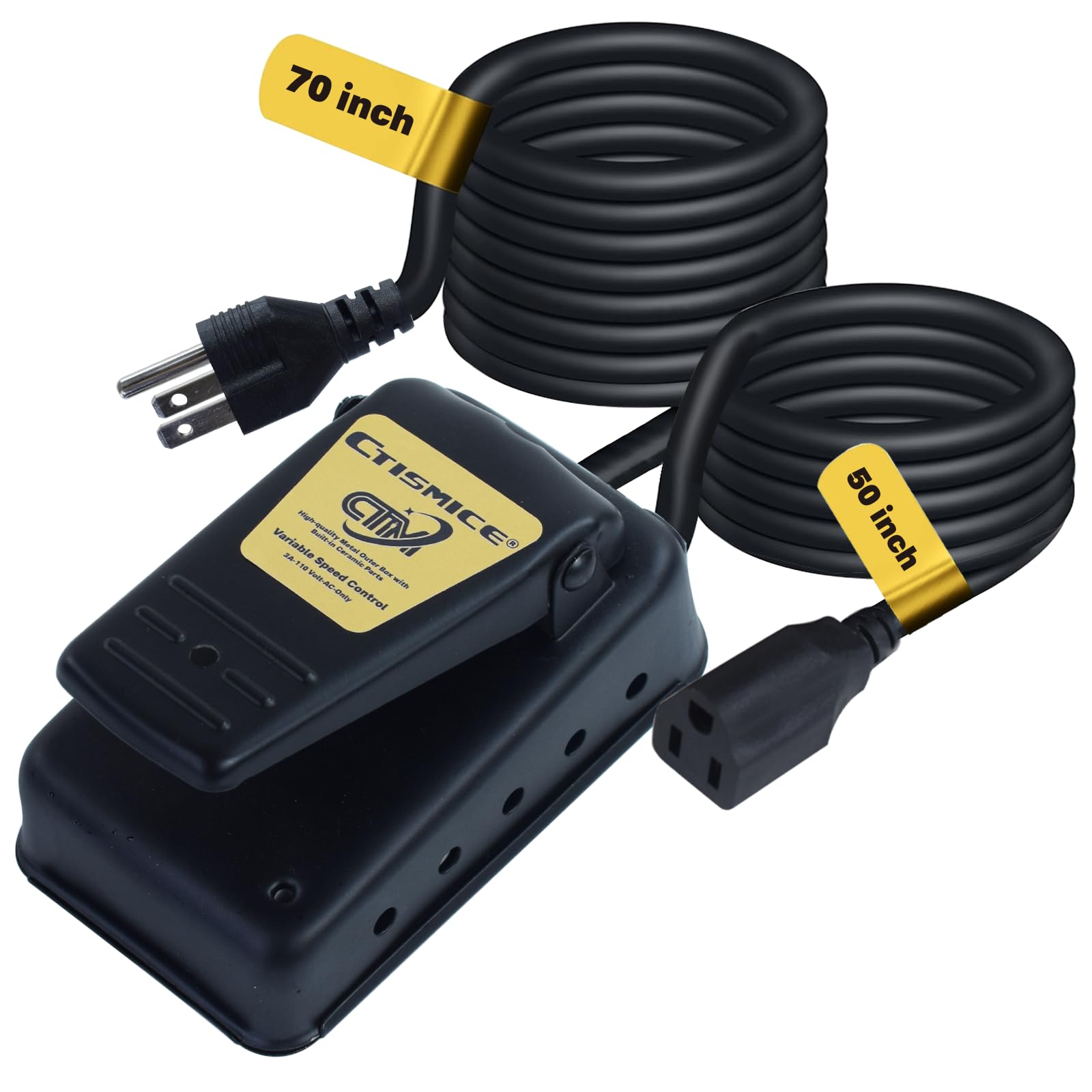 Photo 1 of CTISMICE Variable Speed Foot Pedal, Metal Momentary Control Switch with 70 Inch Extension Power Cord