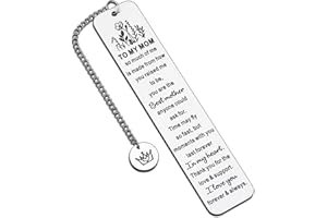 GGOJAGST Mom Gift Bookmark for Women Mothers Day from Son Daughter Birthday Valentines Christmas Stocking Gifts for Mother Mommy Grandma from Teens Kids I Love You Mom Book Lovers Gift