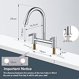Peppermint 2 Hole Kitchen Mixer Tap 360° Swivel 180mm Deck Mounted Chrome view 5
