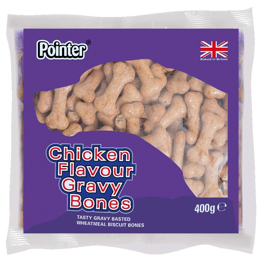Pointer - Chicken Flavoured Gravy Bones - Enriched with Vitamins & Minerals, Great for Teeth , (6 x 400g) - 2.4kg
