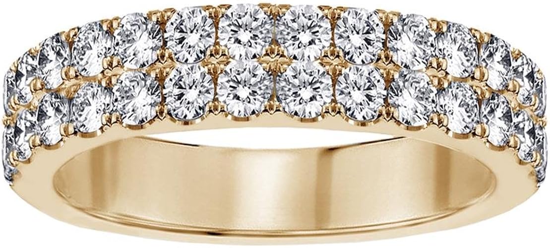 VIP Jewelry Art 1.15 CT TW Two Row Diamond Wedding Band WB0001VIP