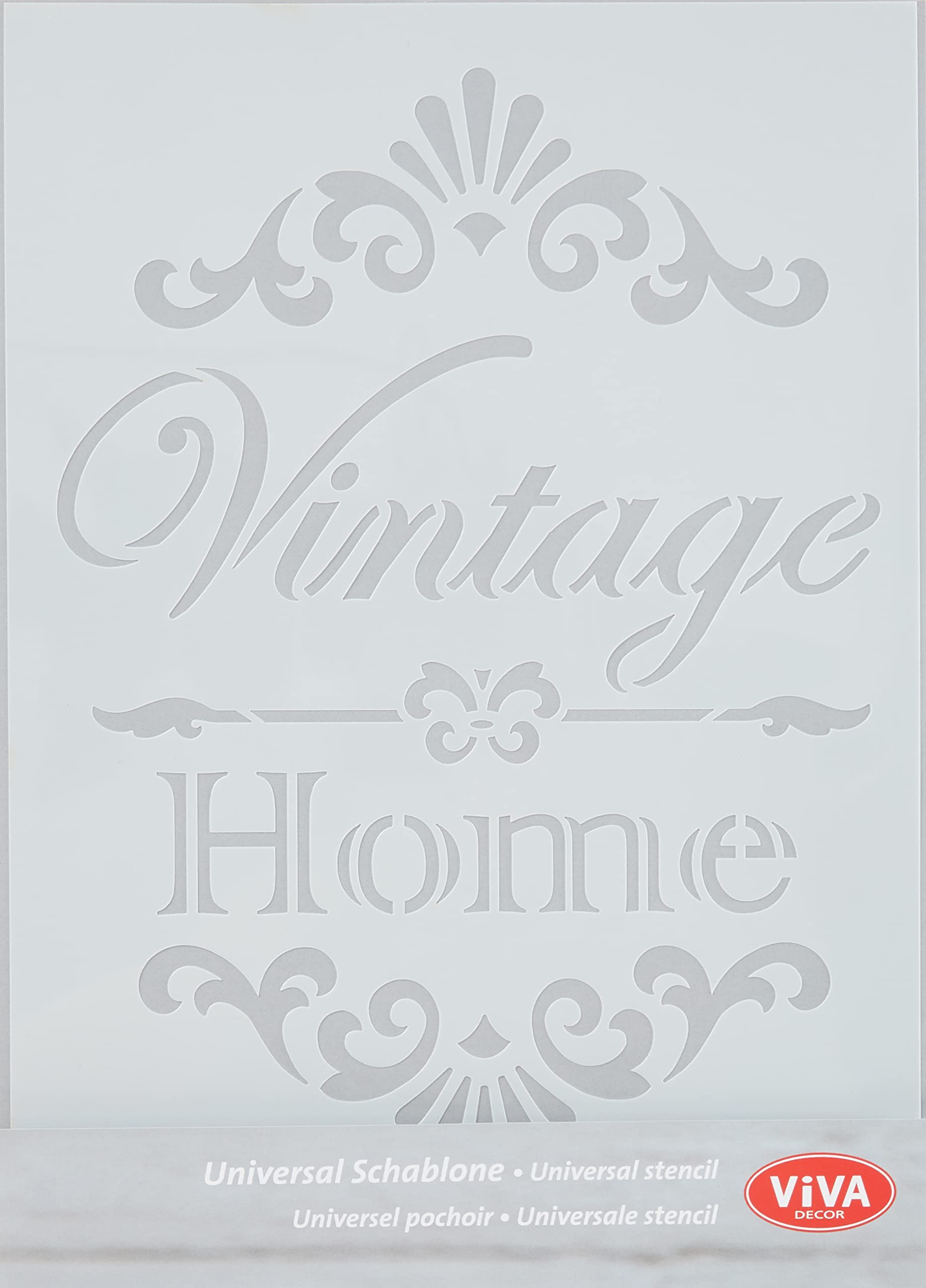 Viva Decor A4 Vintage Home Stencil, White