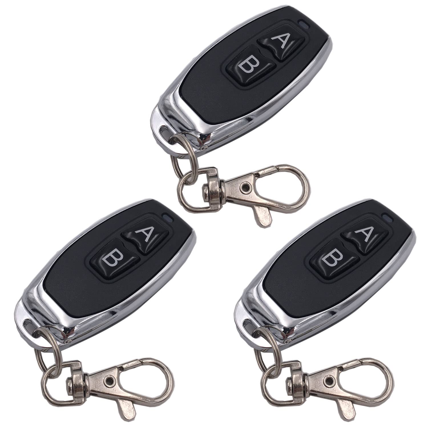 DieseRC 3pcs Remote Control 1527 Learning Code Wireless Remote Control Transmitter Keychain 433Mhz 2 Buttons, for Use with DieseRC Receiver — image 1