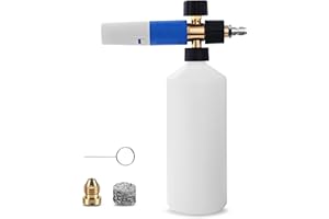 FENG PAI Foam Cannon Soap, Pressure Washers Foam Cannon with 1/4 Inch Quick Connect,Dual Adjustable Nozzle Snow Wash Cannon with Bottle, Professional Car Foam Cannon Fits Most Pressure Washing(1 L,4000 PSI)