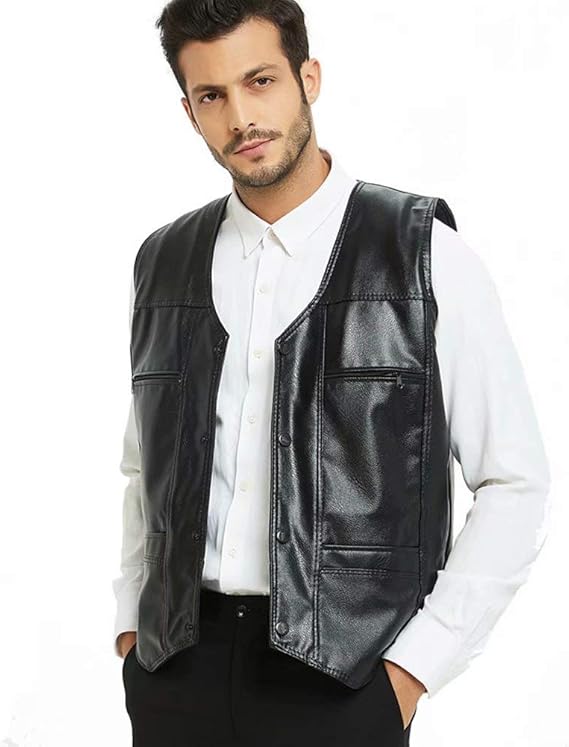Amazon Tenflow レザーベスト ジャケット メンズ ジレベスト ベスト前開き チョッキ バイク用ベスト 秋冬 テーラード フォーマル 裏起毛 ベスト 通販