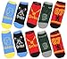 Harry Potter Quidditch 5 Pack No Show Ankle Socks, Fits Shoe Size 4-10/Foot Size 9-11