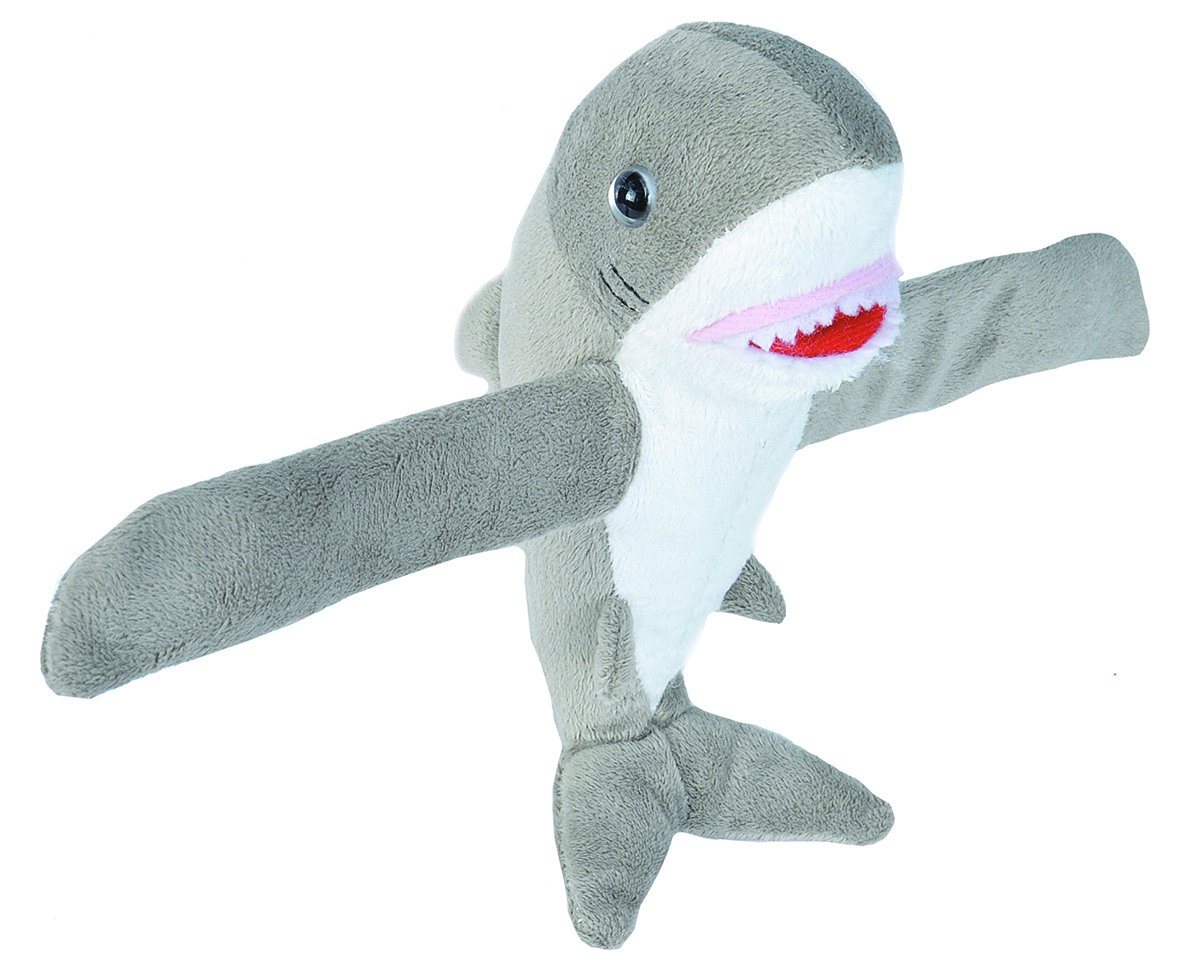 Wild Republic Huggers Great White Shark Plush, Slap Bracelet, Stuffed Animal, Kids Toys, 8 inches