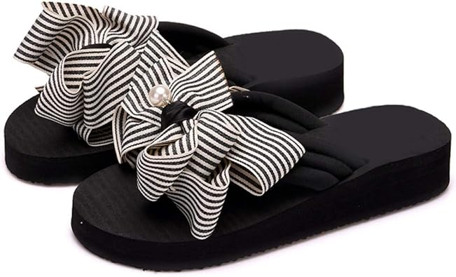 Amazon Thld スポーツサンダル コンフォートサンダル フラワー 蝶結び 厚底 ビーチサンダル スリッパ レディース のお花のおしゃれかわいいビーサン サンダル レディース 厚底 ビーチサンダル 花リボン サンダル シャワーサンダル 夏 ビーチサンダル