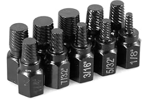TZGSONP 10 Pcs Screw Extractor Set, Broken Bolt Remover, Hex Head Bolt Extractor Set, Multi-Spline Easy Out Bolt Extractor Set, Stripped Fastener Tool for Removing Broken Studs, Bolts, Screws