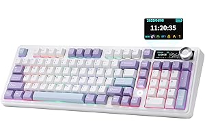 MIKIBY AJAZZ AK980 Mechanical Gaming Keyboard with Smart Display & Knob,98% Wireless Keyboard Tri-Mode BT/2.4G/USB-C, Hot Swa