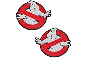 Antrix 2 Packs Movie Compatible with Ghostbusters Embroidered Hook and Loop Patch Applique Logo Costume Cosplay Uniform Sign 