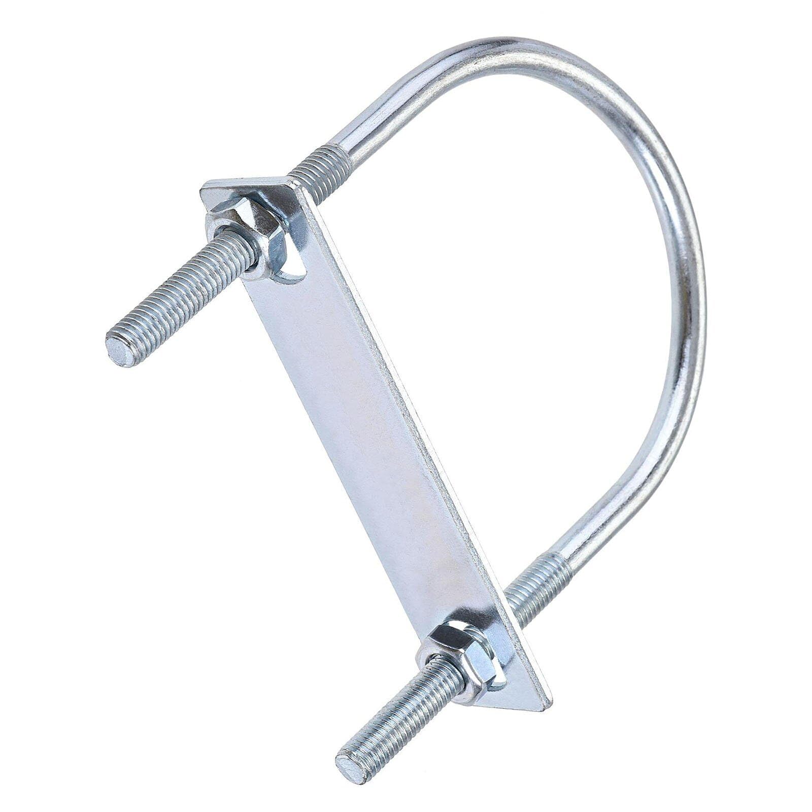 TOP-VIGOR M8 Round U-Bolts, 80mm Inner Width 130mm Length Steel U-Bolts with Nut, Plate for Building Installations Mechanical Parts Connection Cehicles Ships — image 1